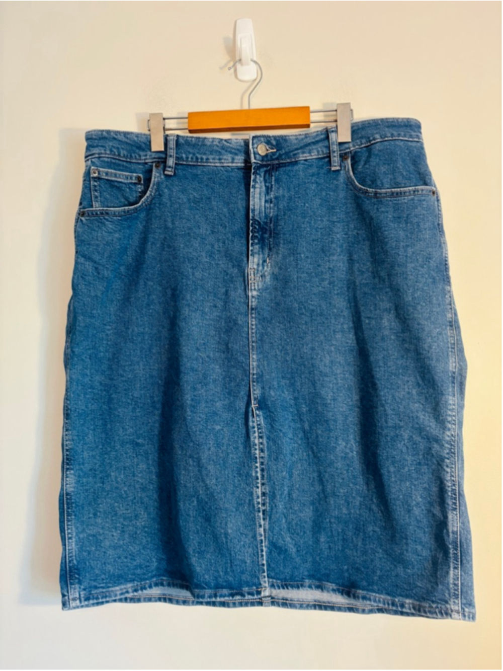 GAP Blue Denim Skirt With Front Slit Womens Plus Size 20 Southwestern Country